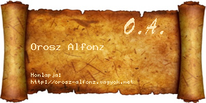 Orosz Alfonz névjegykártya