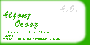 alfonz orosz business card